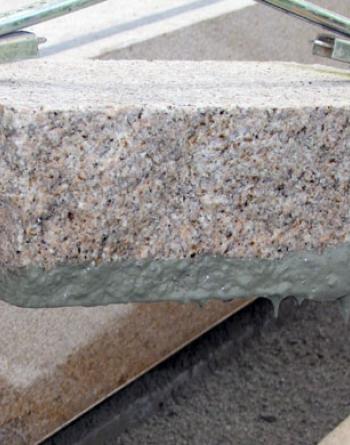 Granite slab, dipped into STEIN TEC® Bond Adhesive "Haftfix".
